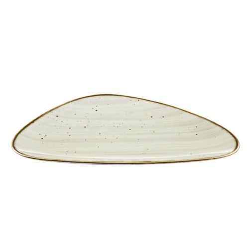 C.A.C. TUS-T41-BGE, 13.12-Inch Porcelain Beige Triangular Dessert Plate, DZ