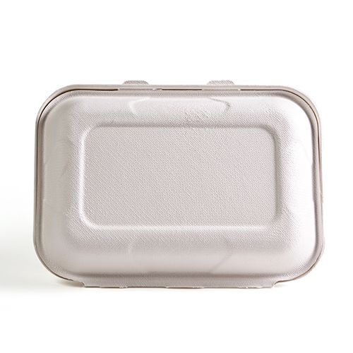 Green Wave TW-BOO-002 9x5x3-Inch Evolution White Bio Bagasse Container with a Hinged Lid, 300/CS