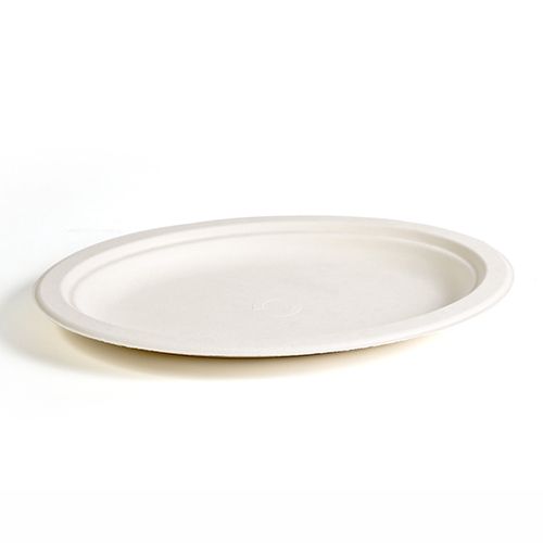 Green Wave TW-POO-016 7.5x10-Inch Evolution White Bio Bagasse Oval Plate, 500/CS