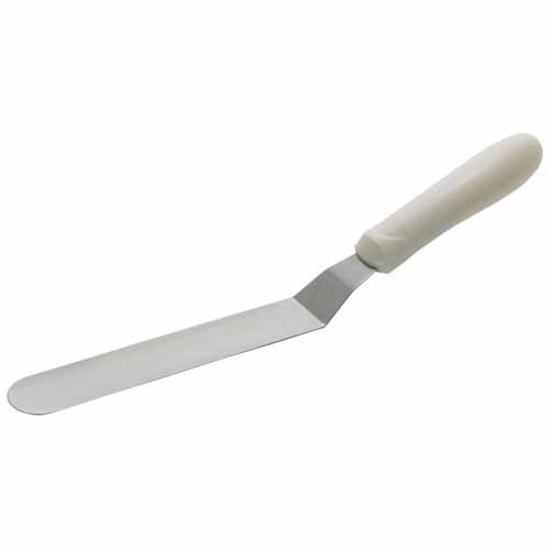 Winco TWPO-7, Offset Spatula with 6.5x1.3-Inch Blade and White Polypropylene Handle, NSF