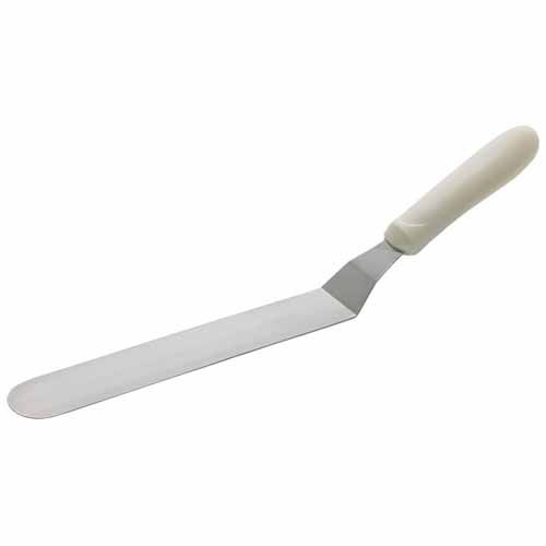Winco TWPO-9, Offset Spatula with 8.5x1.5-Inch Blade and White Polypropylene Handle, NSF