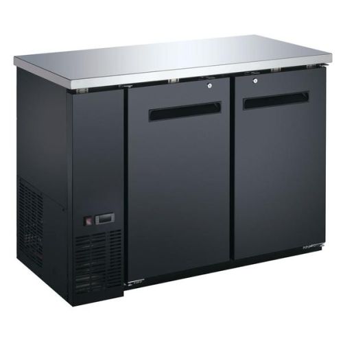 Coldline UBB-24-48F 48-inch Black Counter Solid Door Back Bar Refrigerator