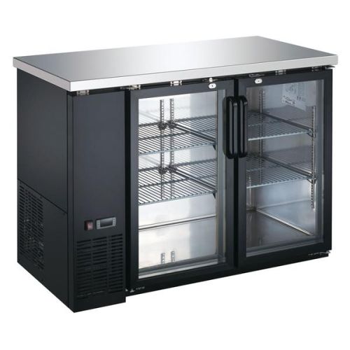 Coldline UBB-24-48G 48-inch Black Counter Glass Door Back Bar Refrigerator
