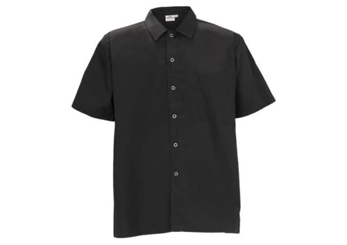 Winco UNF-1K4XL Black Snap-Button Chef Shirt 4XL, EA