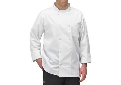 Winco UNF-6WXL White Men's Tapered Fit Chef Jacket, XL, EA