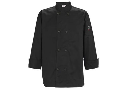 Winco UNF-6K4XL Black Men's Tapered Fit Chef Jacket, 4XL, EA