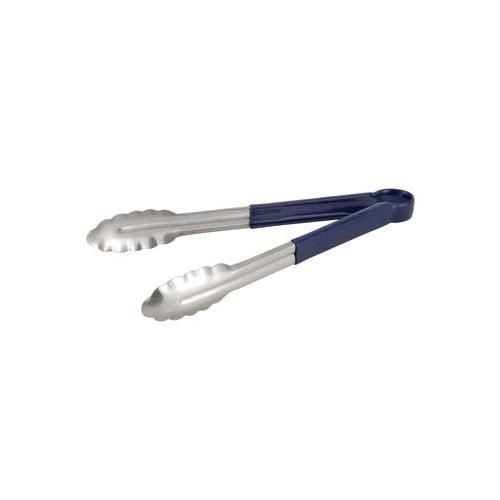 Winco UT-16HP-B, 16-Inch Heavy Duty Utility Tong with Blue Plastic Handle