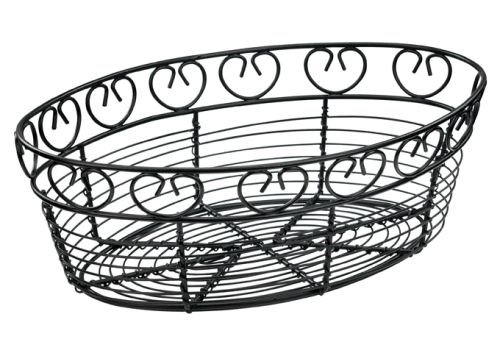 Winco WBKG-10O, 10-Inch Oval Black Metal Wire Bread Basket | McDonald Paper  Supplies