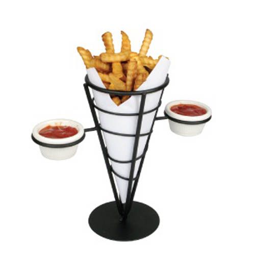 Winco WBKH-5, 1-Cone Black Wire French Fries Basket
