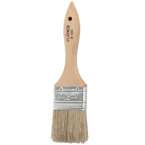Winco WBR-20, 2-Inch Wide Flat Boar Bristle Pastry Brush with 5-Inch Wooden Handle