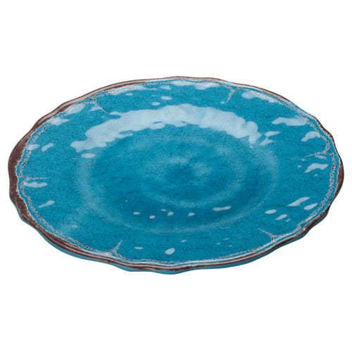 Winco WDM001-402, 11-Inch Dia Ardesia Lusia Melamine Hammered Plate, Blue, 24/CS