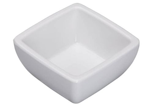 Winco WDM009-201, 2.5-Inch Dia 2 Oz Ardesia Linza Melamine Square Mini Bowl, White, 48/CS (Discontinued)