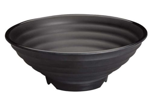 Winco WDM012-305, 13.5-Inch Dia 3.75 Qt Ardesia Kumata Melamine Spiral Bowl, Black, 6/CS