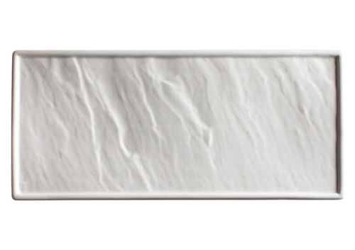 Winco WDP001-203, 13.8 x 6-Inch Ardesia Calacatta Porcelain Rectangular Platter, Creamy White, 2/CS
