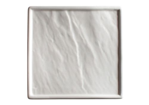 Winco WDP001-205, 6.8-Inch Ardesia Calacatta Porcelain Square Platter, Creamy White, 4/CS