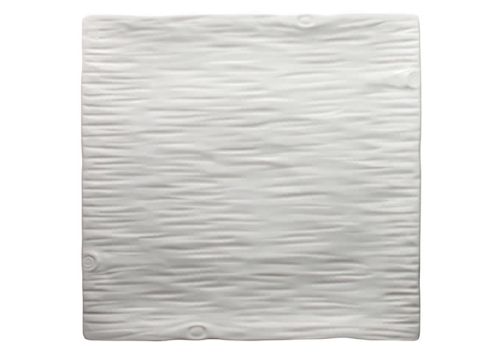 Winco WDP002-206, 12-Inch Ardesia Dalmata Porcelain Square Platter, Creamy White, 2/CS