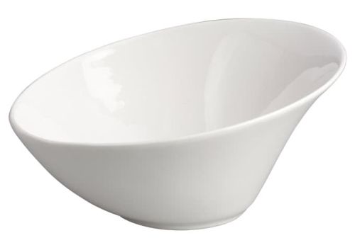 Winco WDP003-202, 8.25-Inch Dia 1 Quart Ardesia Rimini Porcelain Angeled Bowl, Creamy White, 12/CS