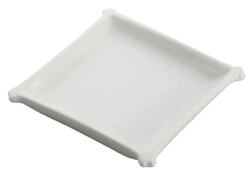 Winco WDP018-101, 4.25-Inch Ardesia Edessa Porcelain Square Dish, Bright White, 36/CS (Discontinued)