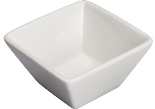 Winco WDP021-105, 3.12-Inch Dia 3 Oz Ardesia Mescalore Porcelain Square Mini Bowl, Bright White, 36/CS (Discontinued)