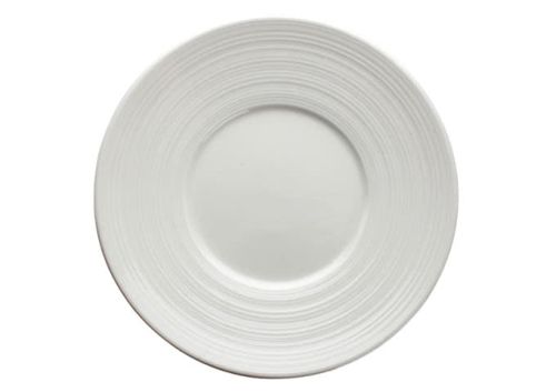 Winco WDP022-105, 6.5-Inch Dia Ardesia Zendo Porcelain Wide Rim Plate, Bright White, 48/CS