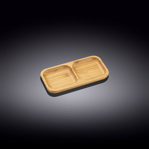 Wilmax WL-771223/A, 8.5x4.5-Inch Bamboo Divided Dish, 80/PACK