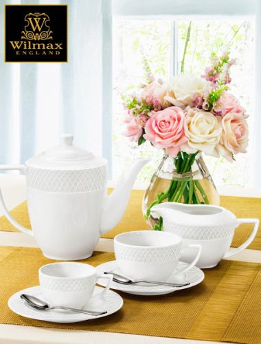 Wilmax WL-880106, 6 oz. Julia Collection White Porcelain Cappuccino Cups & Saucers in a Gift Box, 6 Set/CS (Discontinued)