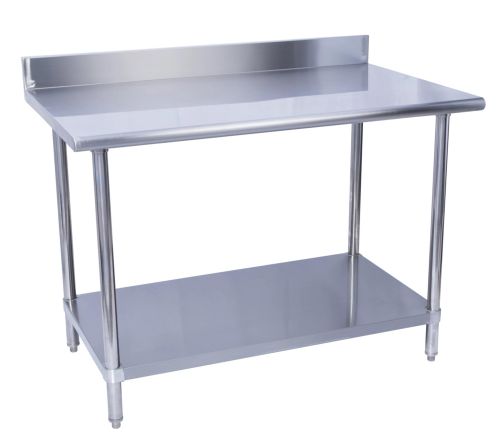 KCS WS-1836-B, 18x36-Inch All Stainless Steel Work Table with Backsplash and Undershelf