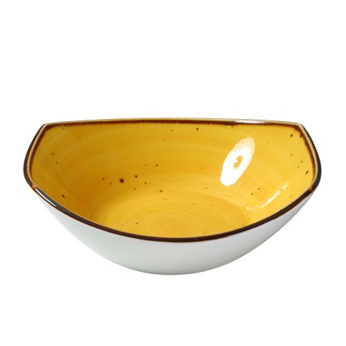 Yanco LY-307YL 15 Oz 7x6.5x2.25-Inch Lyon Yellow Porcelain Round Yellow Soup/Salad Plate, 36/CS