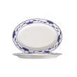C.A.C. 103-12, 10.25x7.37-Inch Blue Lotus Porcelain Platter, 2 DZ/CS