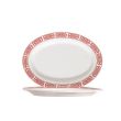 C.A.C. 105-34, 9.25-Inch Red Gate Porcelain Oval Platter, 2 DZ/CS