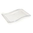 Fineline Settings 1407-CL, 7.5x12-inch Wavetrends Clear Polystyrene Rectangular Luncheon Plate, 120/CS