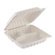 Fineline Settings 17SH9S3PP.WH, 9x9-inch ReForm 3-Compartment Mineral Filled Square Polypropylene Hinged Container, 150/CS