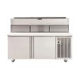 Delfield 18672PDLP, 72-Inch 2 Door Counter Height Refrigerated Pizza Prep Table