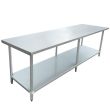 Omcan 22077, 30x96-inch Stainless Steel Work Table with Galvanized Undershelf