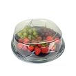 CLOSEOUT - Pactiv 9812-KCA9, 12-Inch SmartLock Black Tray with Clear High Dome Lid, 25/CS