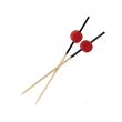 PacknWood 209BBATAMI, 3.8-Inch Bamboo Picks Black End With Red Bead, 2000/CS