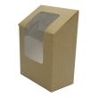 PacknWood 210BLSQ1K, 24 Oz Brown Compostable Wrap Box With PLA Window, 500/CS
