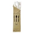 PacknWood 210CVPLK416W, White 4/1 Cutlery Kit with Kraft Bag (Knife, Fork, Spoon, Napkin), 250/CS