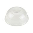 PacknWood 210GPLAL96D, 4-inch Clear Compostable Dome Lid with Round Hole, 1000/CS