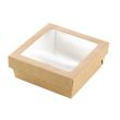 PacknWood 210KRAYB155 5.5x5.5x2-inch Square Kraft Paper Box with Clear Window, Brown, 250/CS