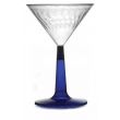 Fineline Settings 2306-BL, 6 Oz Flairware Polystyrene Blue Base Martini Glass, 96/CS
