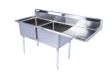 KCS 2S-1821-2R, 18x21-Inch 2-Compartment Stainless Steel Sink with Right Drainboard