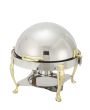Winco 308A, 6-Quart Vintage Round Roll Top Chafer