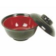 Thunder Group 3222JBR 10 Oz 4.75 Inch Asian Two Tone Melamine Red and Black Round Large Soup/Vegetable Bowl, DZ