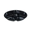 Fineline Settings D16777.BK, 16-Inch 7-Compartment Platter Pleasers Black Plastic Round Trays, 1 DZ