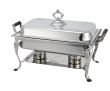 Winco 408-1, 8-Quart Crown Chafer with Sculpted Wood Handles