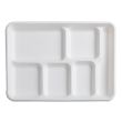 Fineline Settings 42RCT128S6, 12.7x8.7-inch 6-Compartment Conserveware Bagasse Rectangular Tray, 250/CS