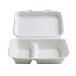 Fineline Settings 42RH96S2, 9x6x2.7-inch 2-Compartment Conserveware Bagasse Rectangular Hinged Container, 250/CS