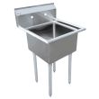 Omcan 43072, 20x20x12-inch Stainless Steel One Tub Sink, No Drain Board