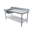 Omcan 43231, 30x60-inch Stainless Steel Work Table with Left Sink and 6-inch Backsplash